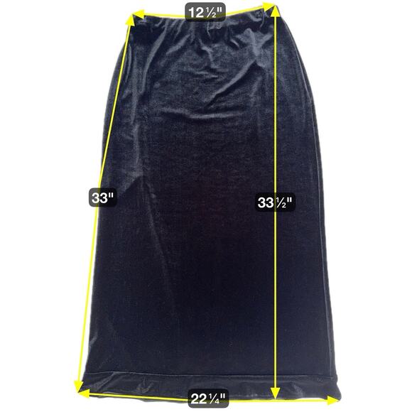 Black Velvet Maxi Skirt Womens Small Goth Witchy Whimsigoth Y2K Vamp Grunge Glam - Picture 3 of 8